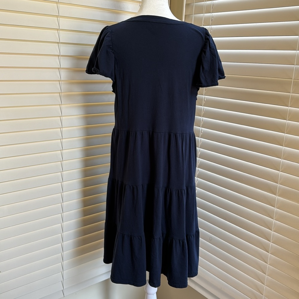 JCrew- Knit Broken-in-Jersey-Tiered Mini Dress - Picture 5 of 10